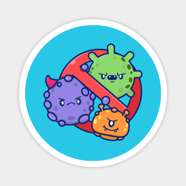 Cute Virus Cartoon Magnet by Catalyst Labs